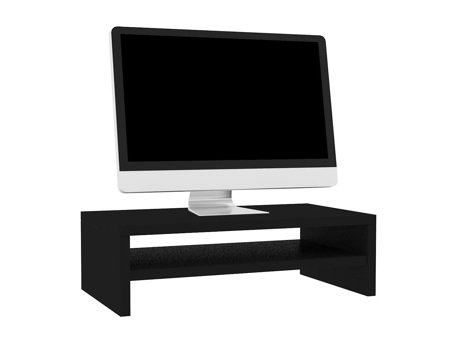 Prolenta Premium -  Monitorstandaard 42x24x13 cm bewerkt hout zwart