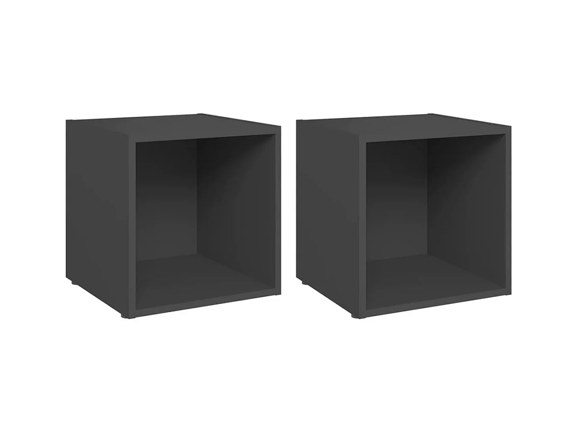 Cape Canaveral  Tv-meubelen 2 st 37x35x37 cm bewerkt hout grijs