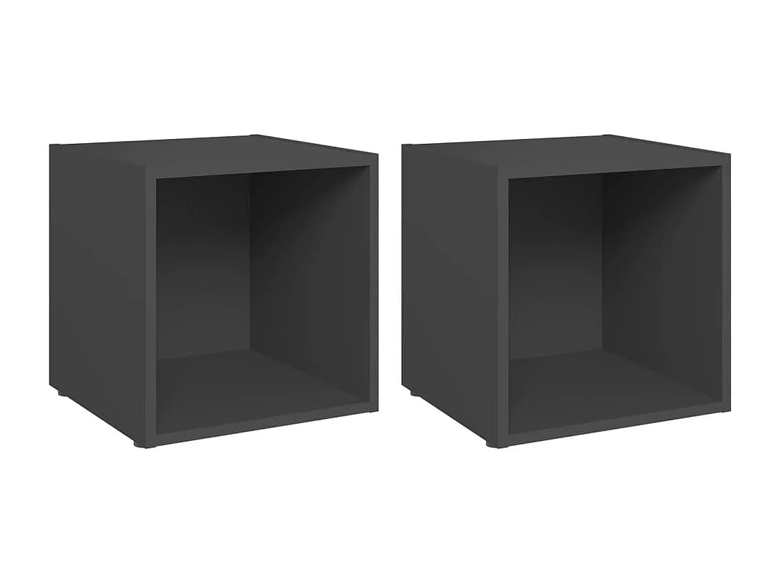 Cape Canaveral  Meubles TV 2 pcs gris 37x35x37 cm bois d’ingénierie