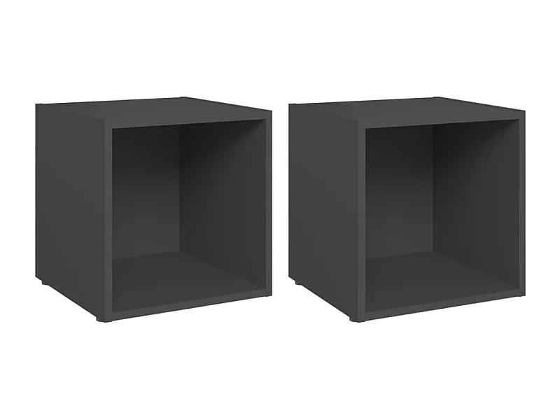 Cape Canaveral  Tv-meubelen 2 st 37x35x37 cm bewerkt hout grijs