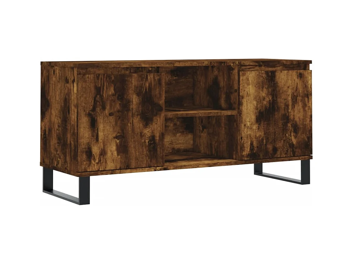 Sigtrud  Meuble TV chêne fumé 104x35x50 cm bois d'ingénierie