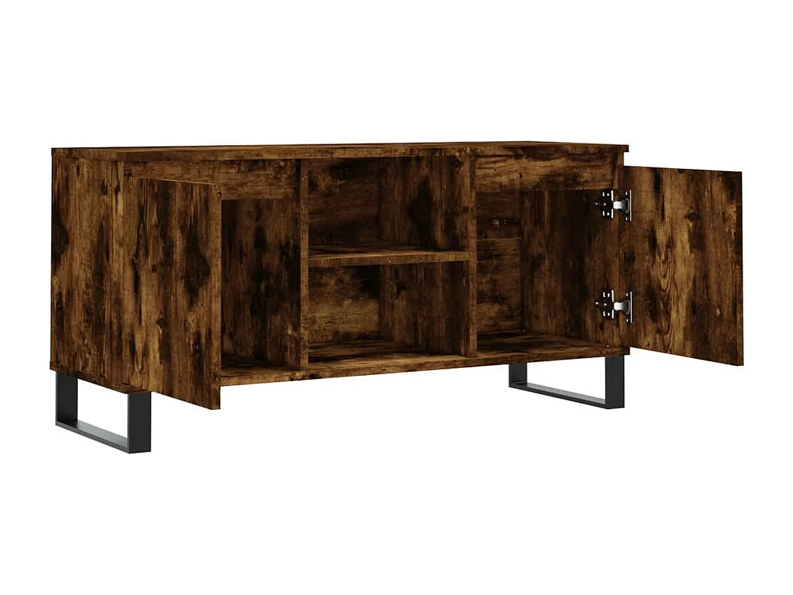 Sigtrud  Meuble TV chêne fumé 104x35x50 cm bois d'ingénierie