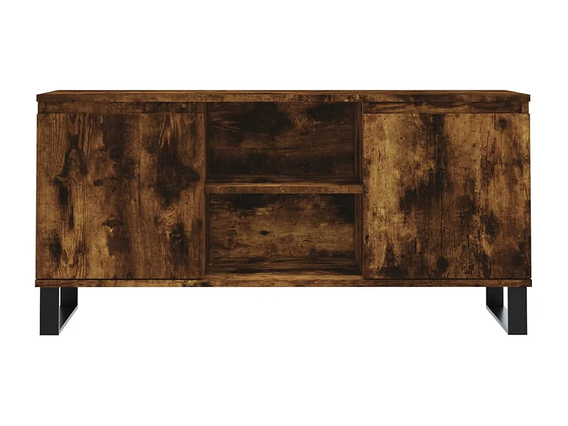 Sigtrud  Mueble de TV madera de ingeniería roble ahumado 104x35x50 cm