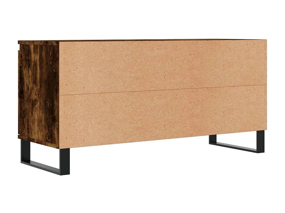 Sigtrud  Mueble de TV madera de ingeniería roble ahumado 104x35x50 cm