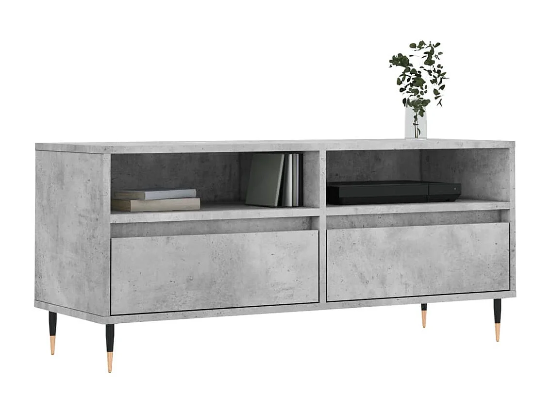 Milo  Meuble TV gris béton 100x34,5x44,5 cm bois d'ingénierie