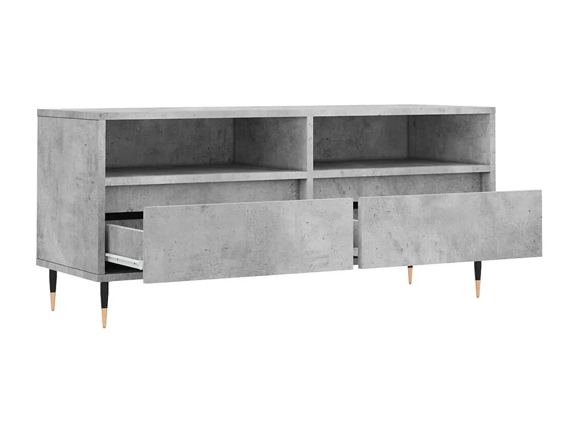 Milo  Meuble TV gris béton 100x34,5x44,5 cm bois d'ingénierie