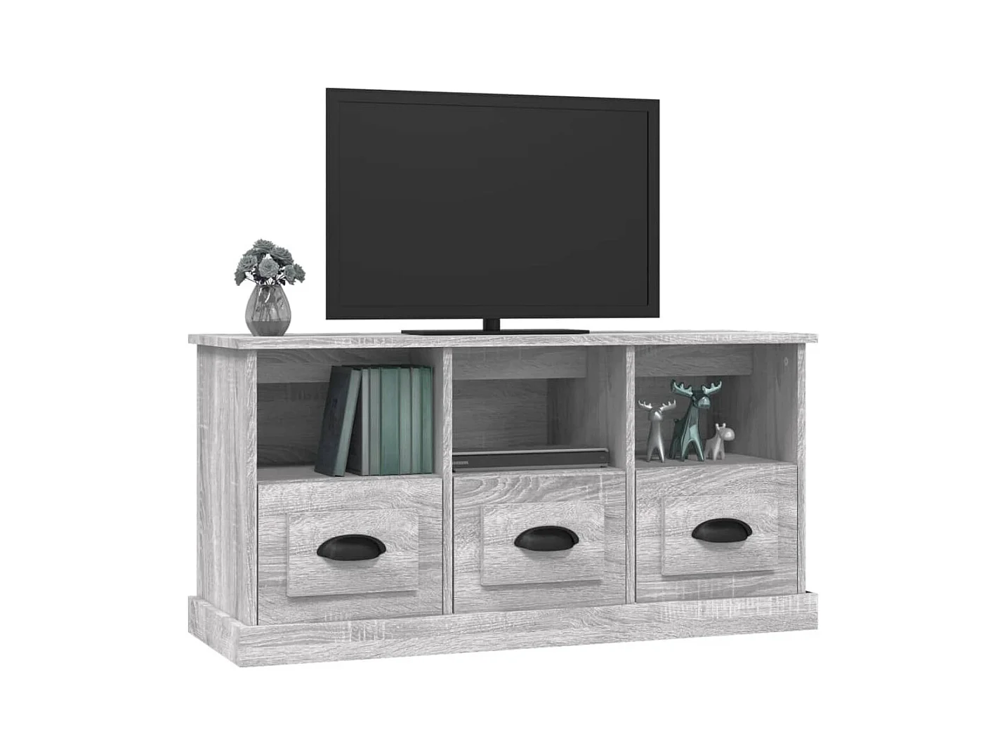 Galynra  Meuble TV sonoma gris 100x35x50 cm bois d'ingénierie