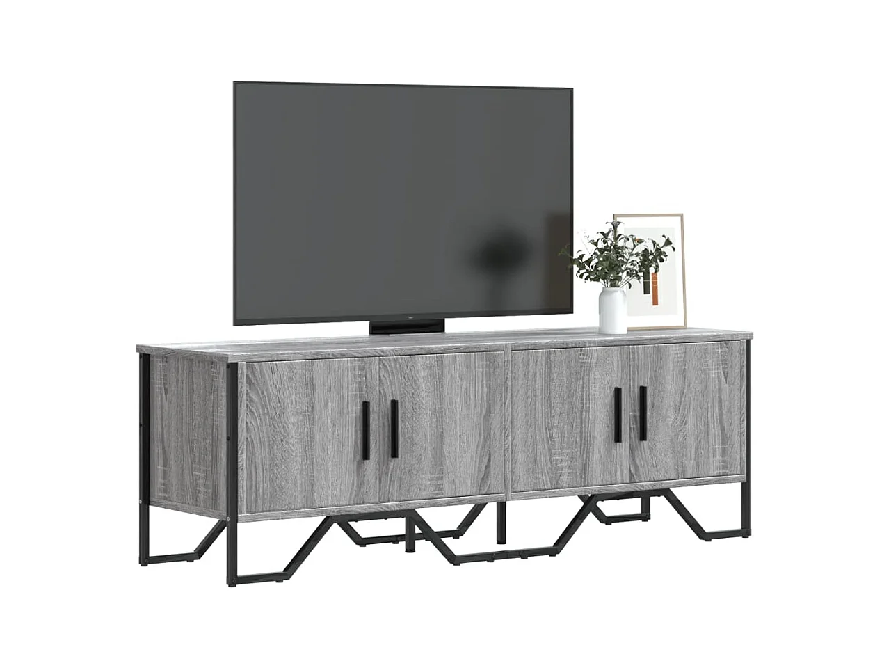 Yvan  Meuble TV sonoma gris 122x34x41 cm bois d'ingénierie