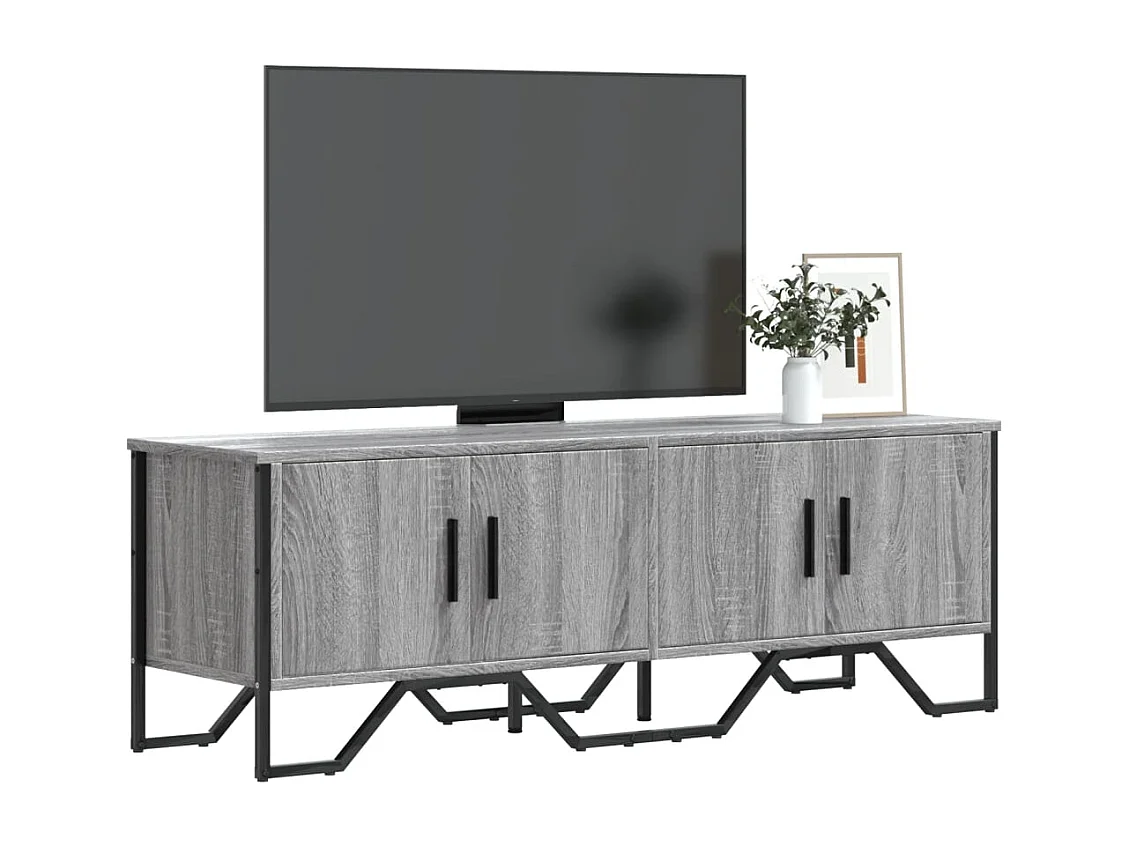 Yvan  Tv-meubel 122x34x41 cm bewerkt hout grijs sonoma eikenkleurig