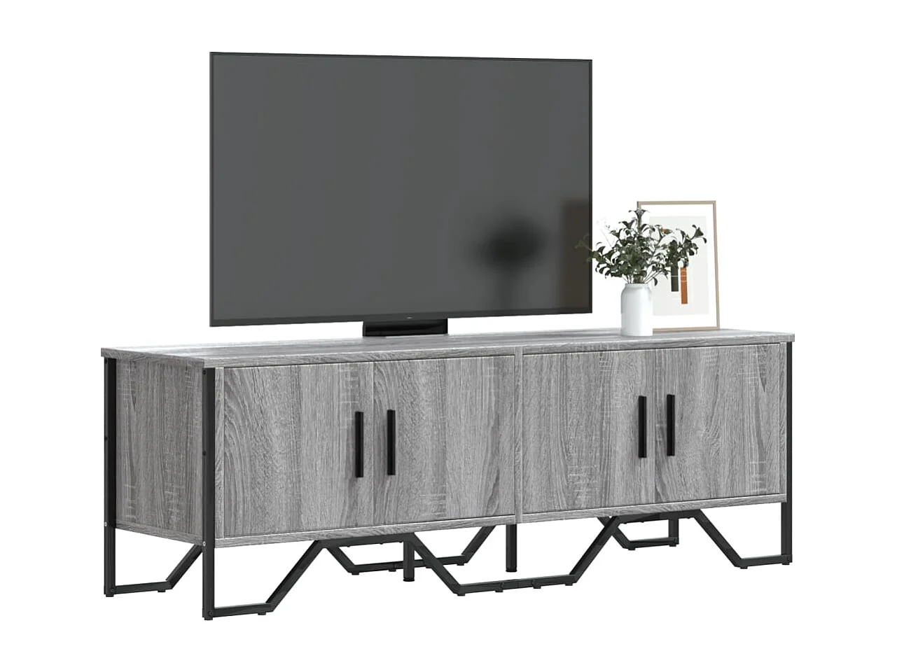Yvan  Tv-meubel 122x34x41 cm bewerkt hout grijs sonoma eikenkleurig