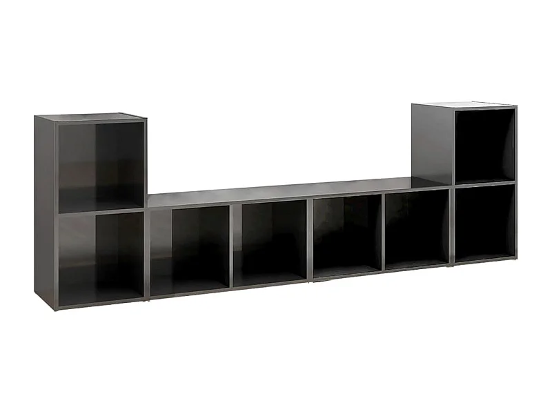 Blessington  Meubles TV 4 pcs Gris brillant 72x35x36,5 cm Bois d'ingénierie