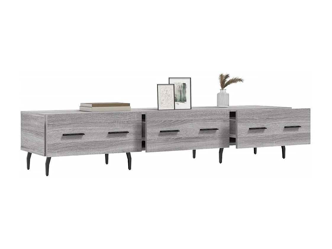 Jorven  Meuble TV sonoma gris 150x36x30 cm bois d'ingénierie