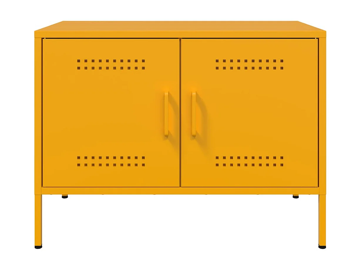 Raena  Meuble TV jaune moutarde 68x39x50,5 cm acier