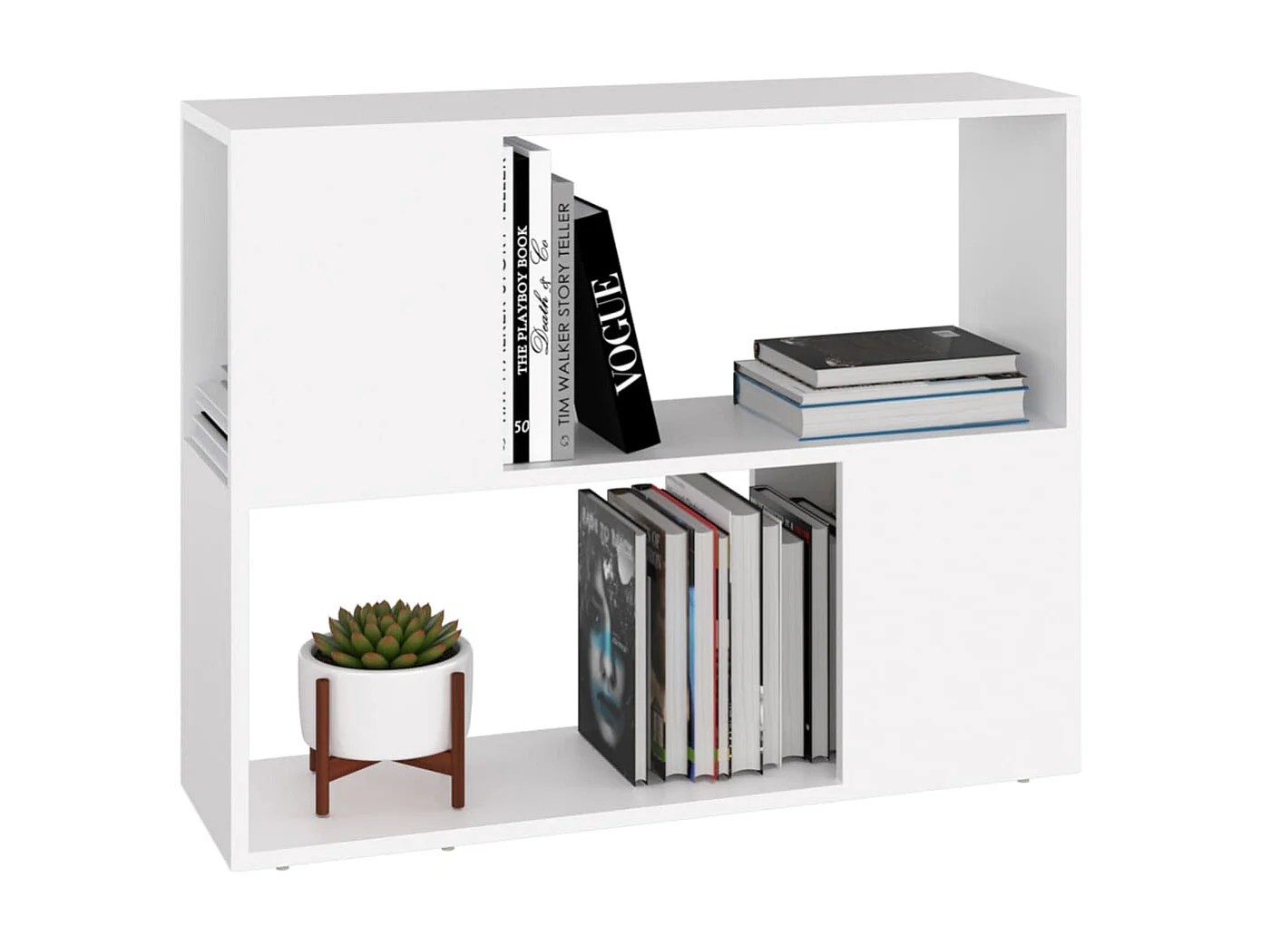 Norman  Meuble TV Blanc 80x24x63 cm Bois d'ingénierie