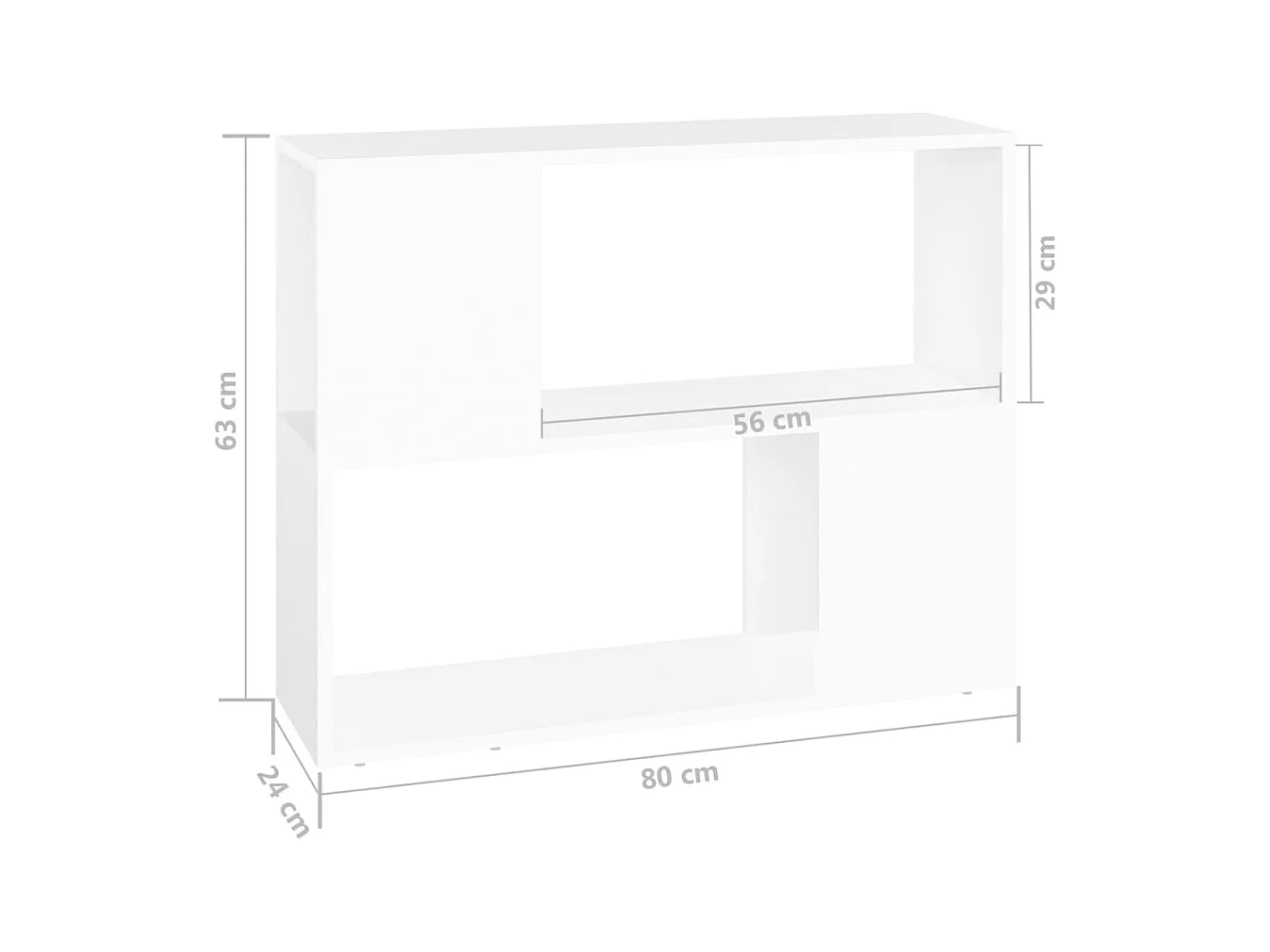 Norman  Mueble para TV madera contrachapada blanco 80x24x63 cm
