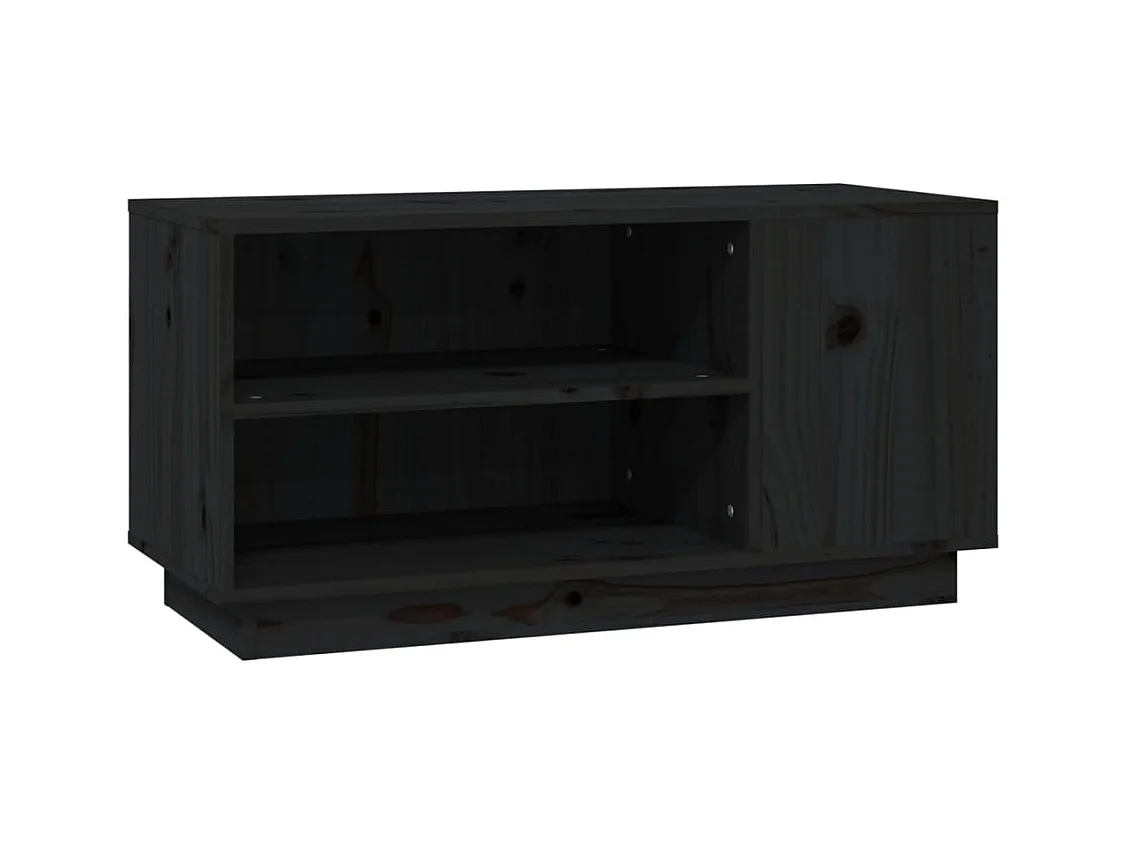 Harry Dean  Tv-meubel 80x35x40,5 cm massief grenenhout zwart