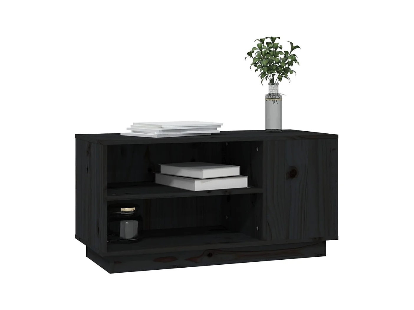 Harry Dean  Tv-meubel 80x35x40,5 cm massief grenenhout zwart