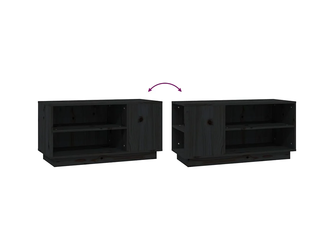Harry Dean  Tv-meubel 80x35x40,5 cm massief grenenhout zwart