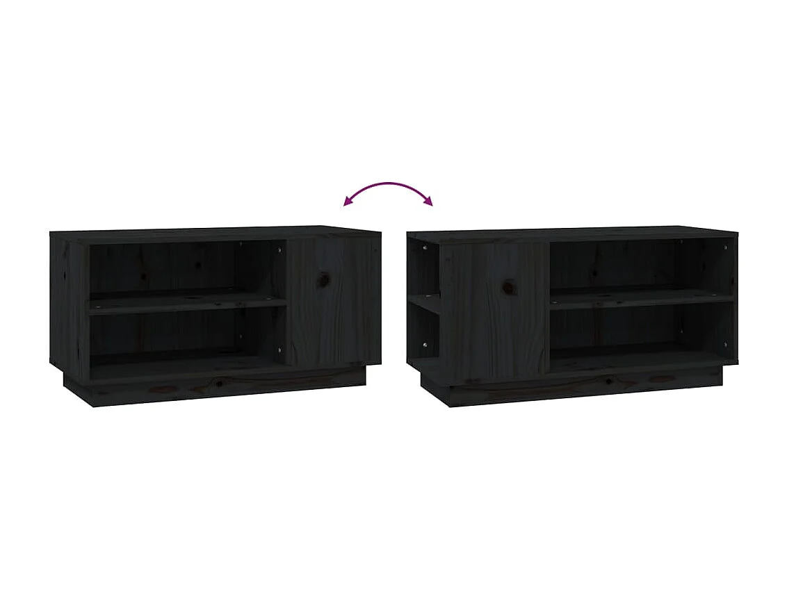 Harry Dean  Tv-meubel 80x35x40,5 cm massief grenenhout zwart