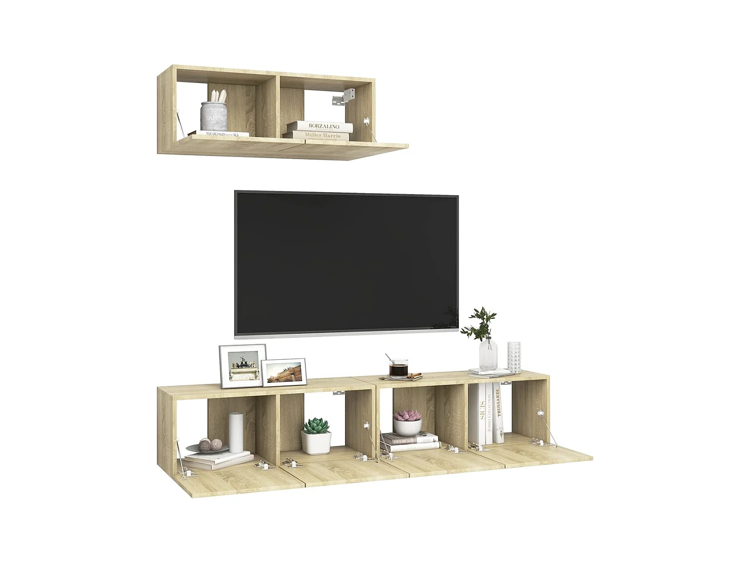 Olivia  Meubles TV 3 pcs Chêne sonoma Bois d'ingénierie