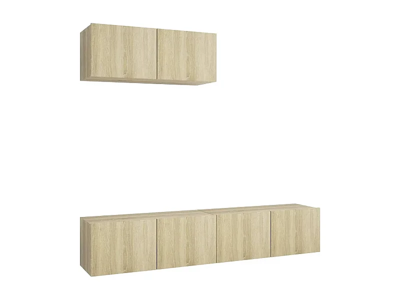 Olivia  Meubles TV 3 pcs Chêne sonoma Bois d'ingénierie