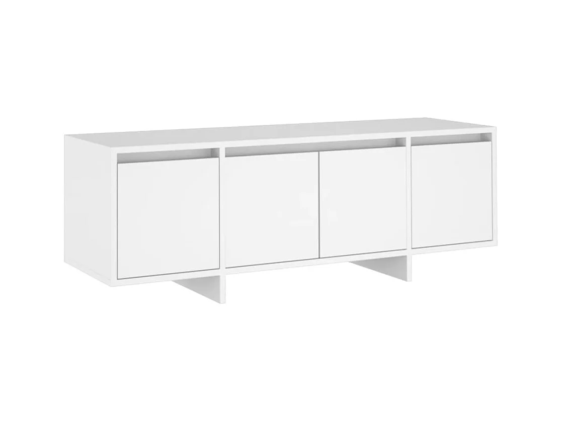 Qirin  Meuble TV Blanc 120x30x40,5 cm Bois d'ingénierie