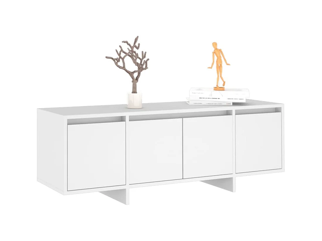 Qirin  Tv-meubel 120x30x40,5 cm bewerkt hout wit