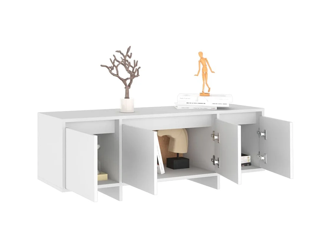 Qirin  Tv-meubel 120x30x40,5 cm bewerkt hout wit