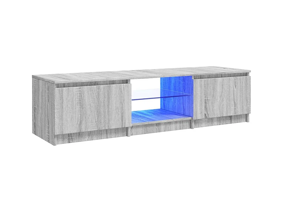 Vasil  Mueble para TV con luces LED gris Sonoma 140x40x36 cm