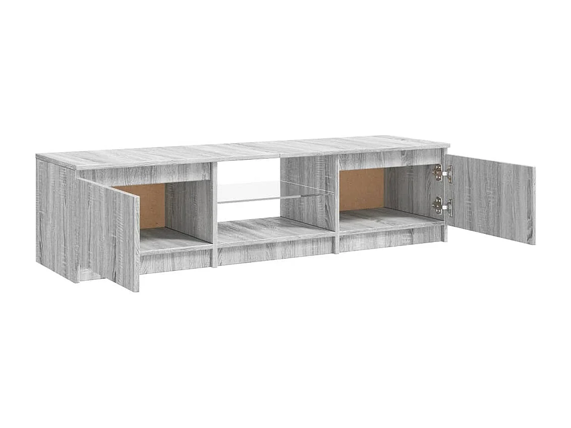 Vasil  Mueble para TV con luces LED gris Sonoma 140x40x36 cm