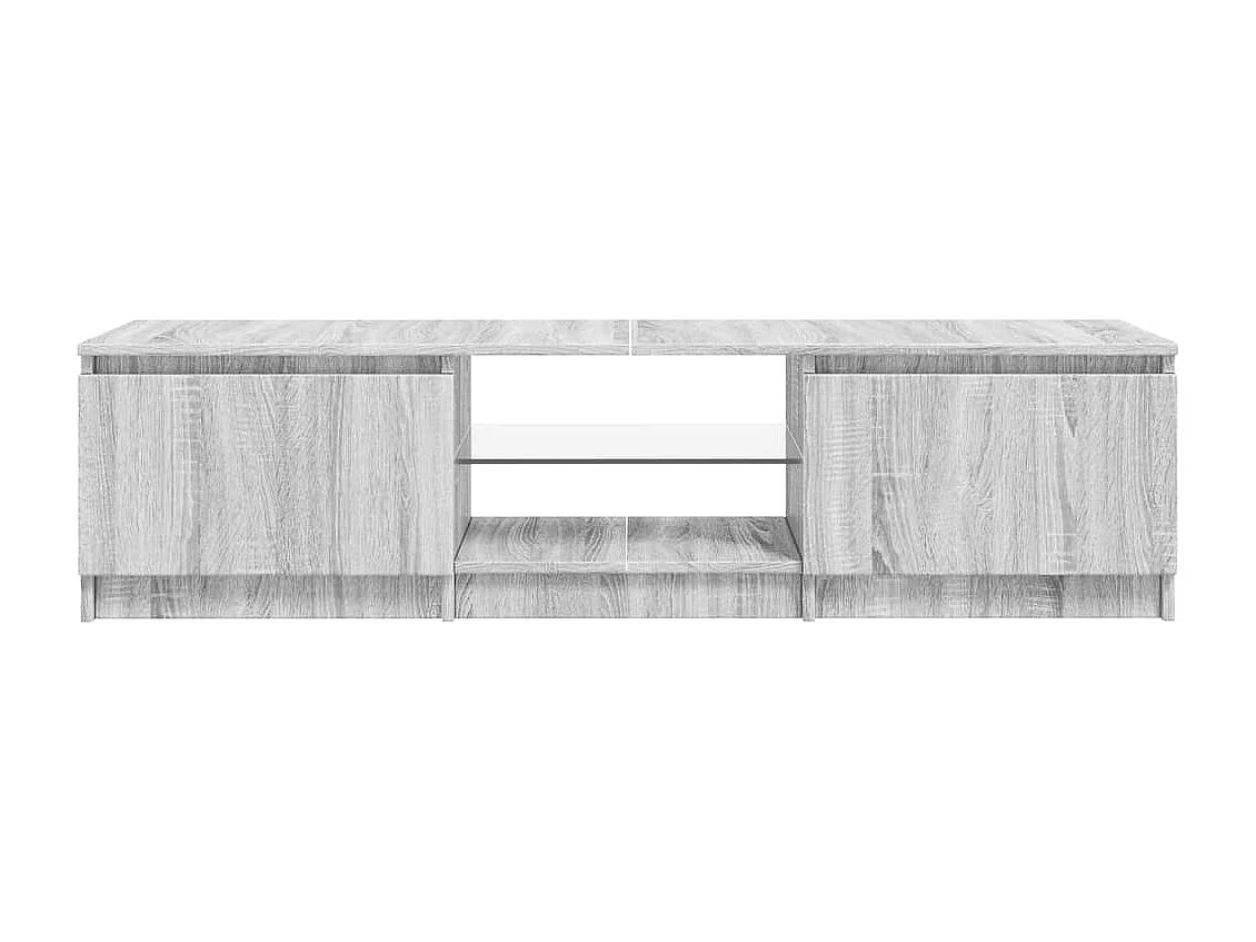 Vasil  Meuble TV avec lumières LED Sonoma gris 140x40x36 cm