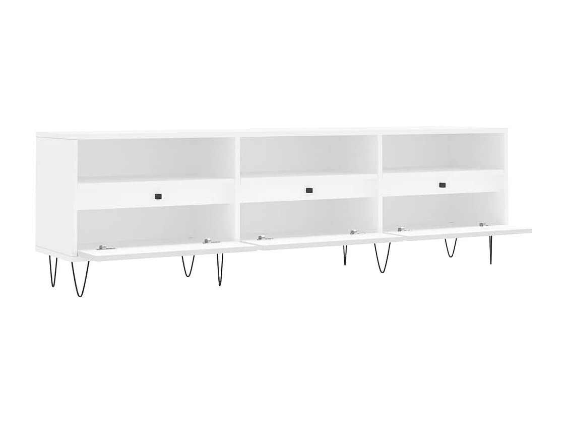 Salon-de-Provence  Meuble TV blanc 150x30x44,5 cm bois d'ingénierie