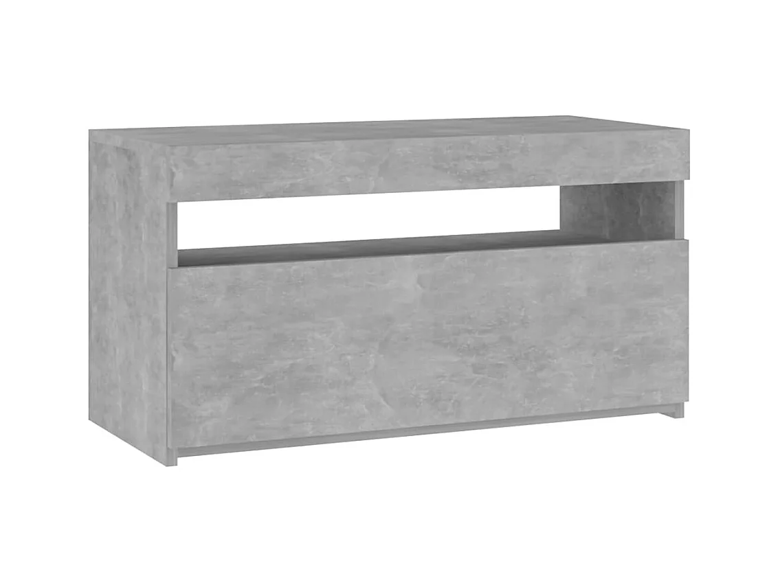 Ilion  Meuble TV avec lumières LED Gris béton 75x35x40 cm