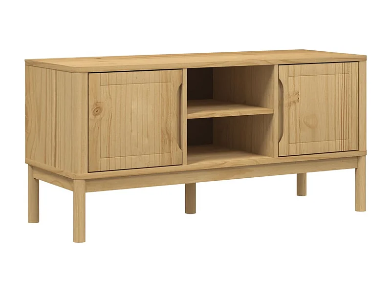 Jacques-Pierrot  Meuble TV FLORO cire marron 114x43x55 cm bois massif de pin