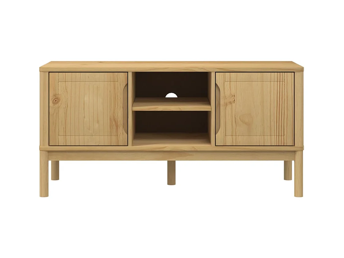 Jacques-Pierrot  Meuble TV FLORO cire marron 114x43x55 cm bois massif de pin