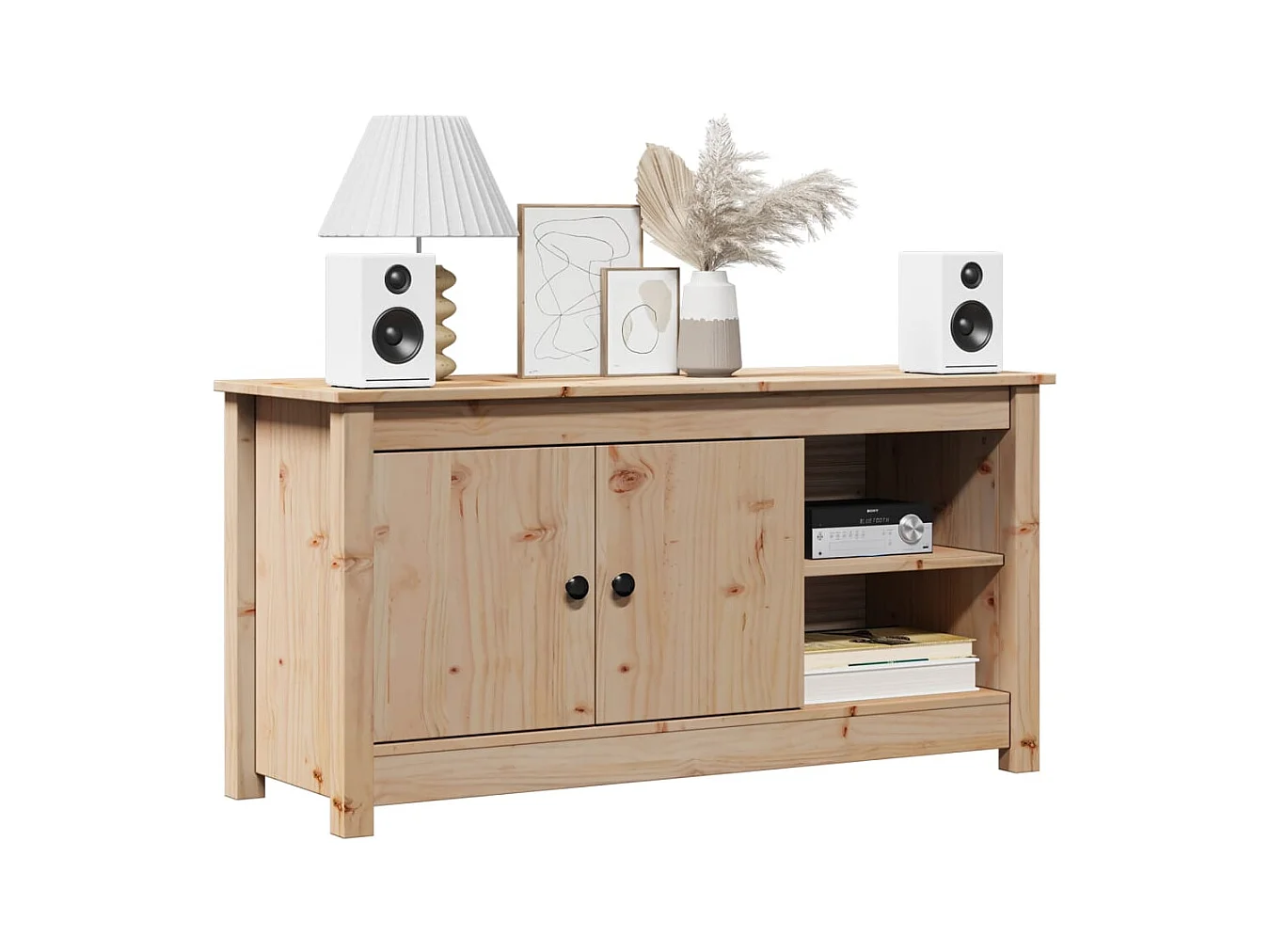 Clinton Corners  Mueble de TV de madera maciza de pino 103x36,5x52 cm