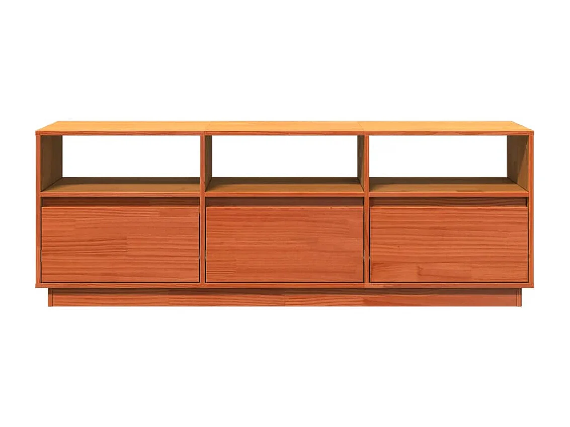 Sybe  Tv-meubel 140x37x50 cm massief grenenhout wasbruin