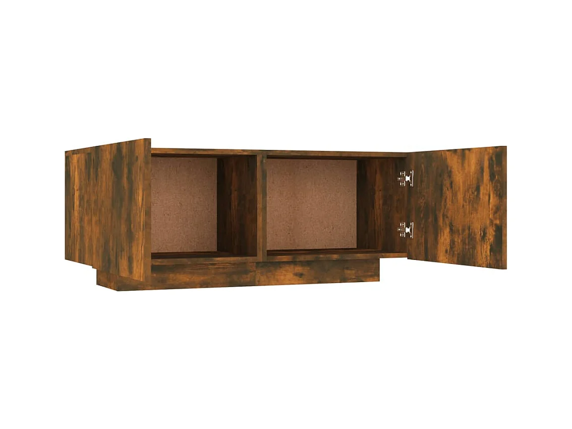 Westwego  Meuble TV Chêne fumé 100x35x40 cm Bois d'ingénierie
