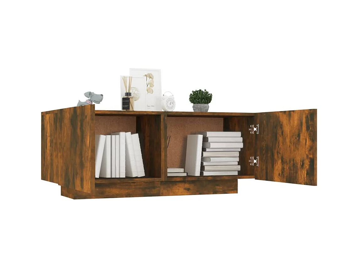 Westwego  Meuble TV Chêne fumé 100x35x40 cm Bois d'ingénierie