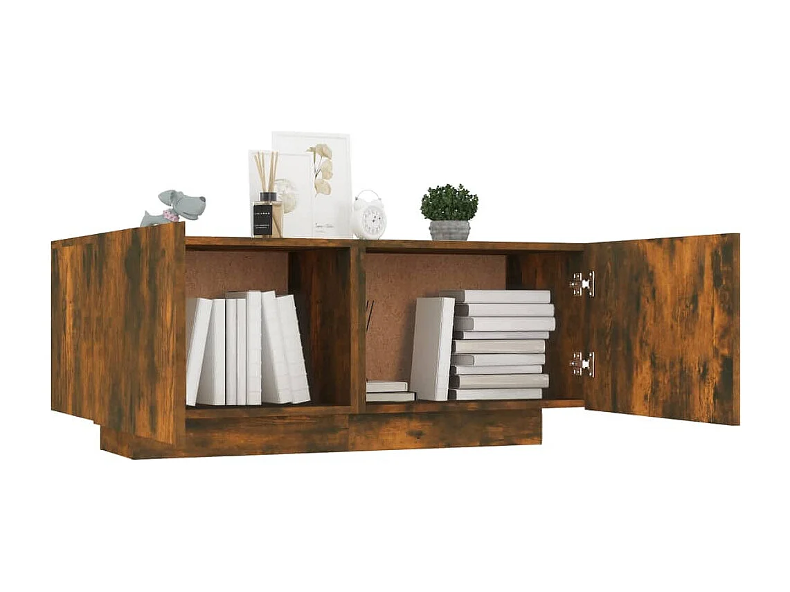 Westwego  Tv-meubel 100x35x40 cm bewerkt hout gerookt eikenkleurig