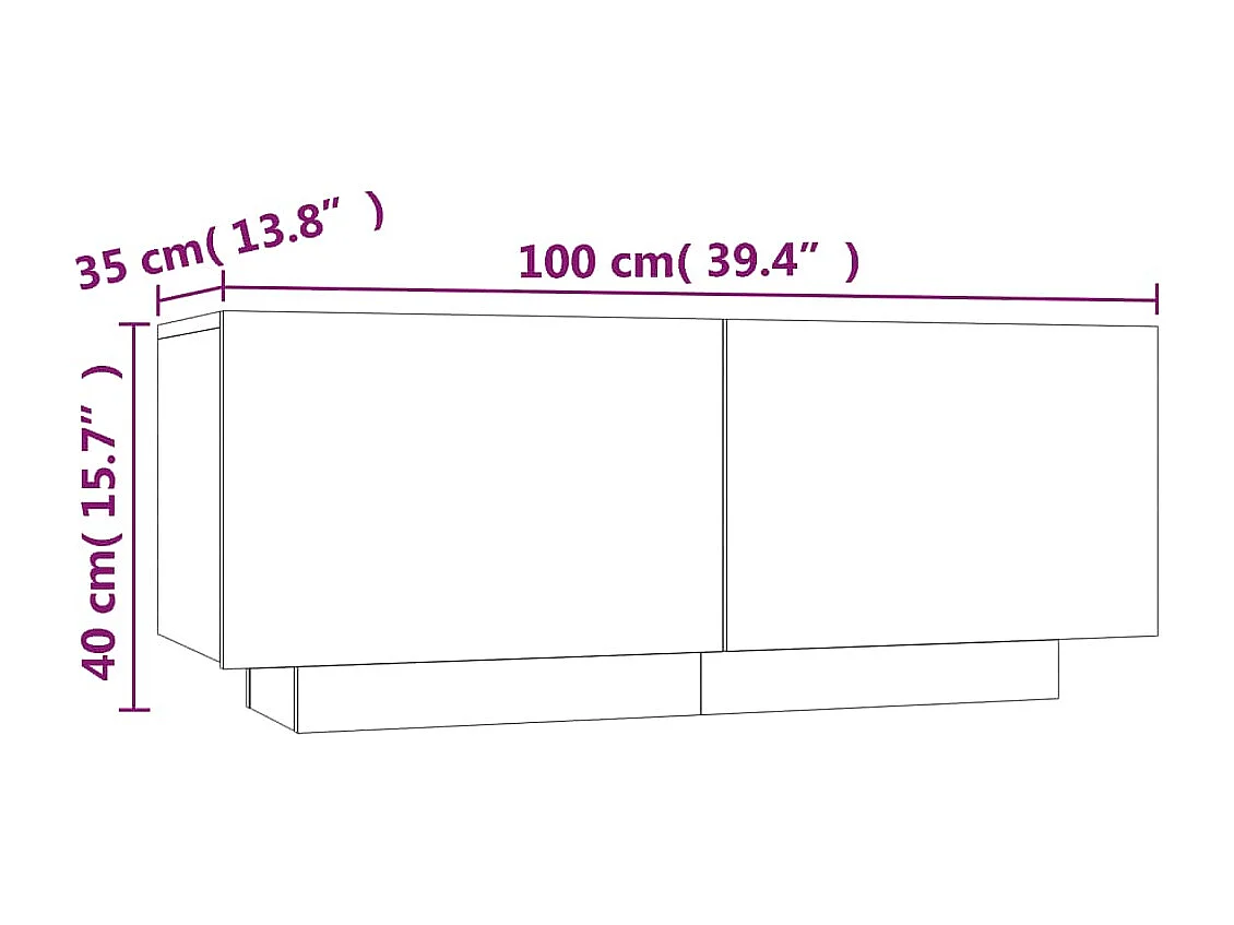 Westwego  Tv-meubel 100x35x40 cm bewerkt hout gerookt eikenkleurig