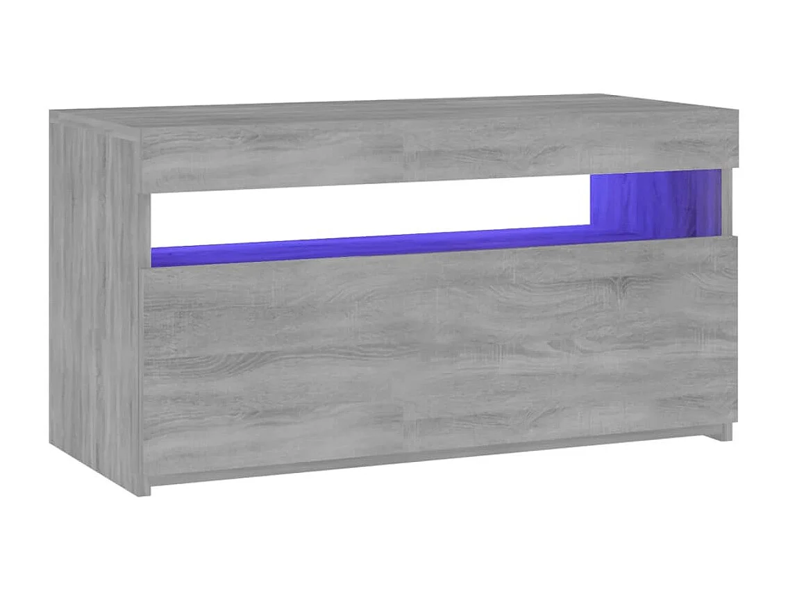 Ilion  Meuble TV avec lumières LED Sonoma gris 75x35x40 cm