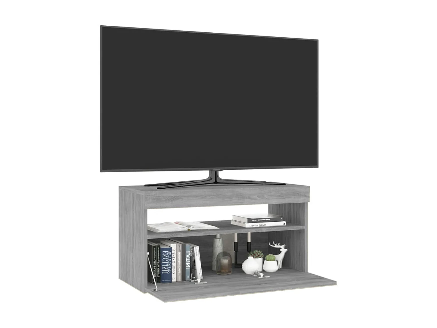 Ilion  Tv-meubel met LED-verlichting 75x35x40 cm grijs sonoma eiken