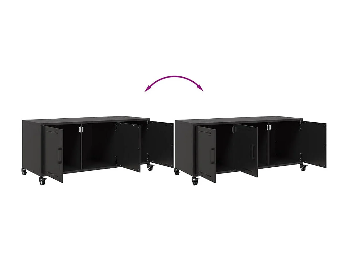 Tours  Mueble para TV acero negro 100,5x39x43,5 cm