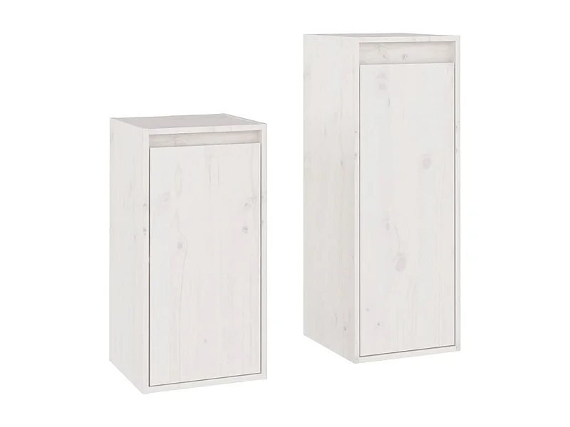 Filip  Tv-meubelen 2 st massief grenenhout wit