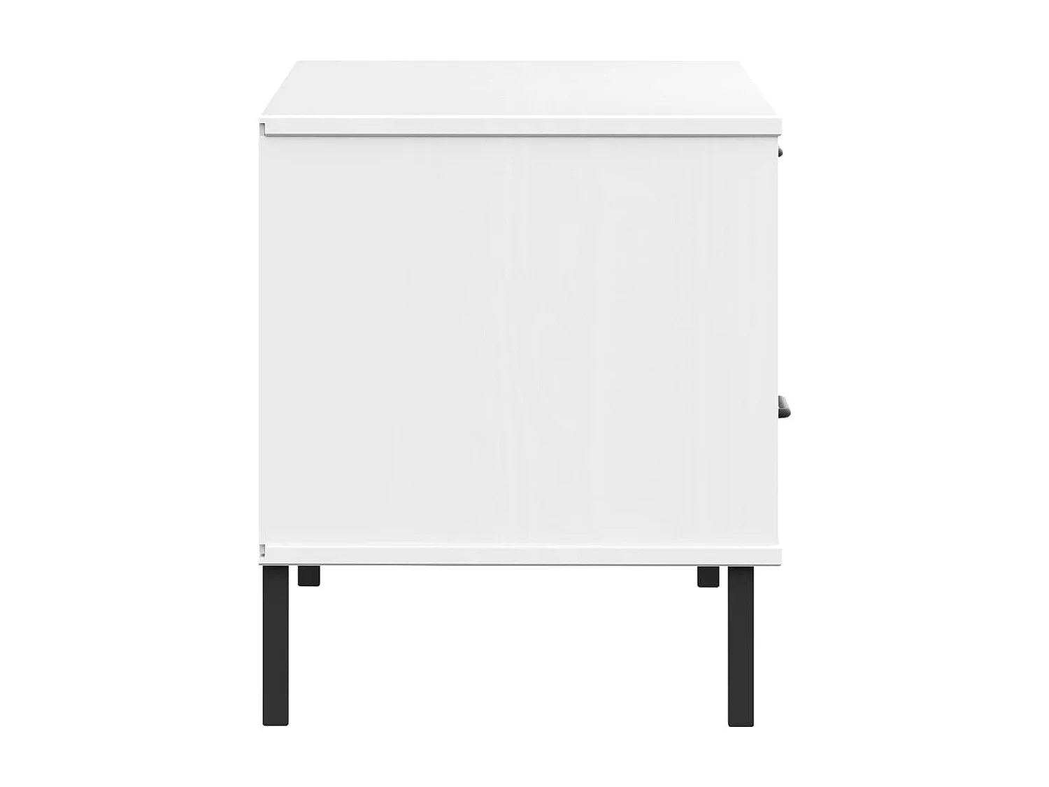 Gylmar  Meuble TV avec pieds en métal Blanc Bois de pin massif OSLO