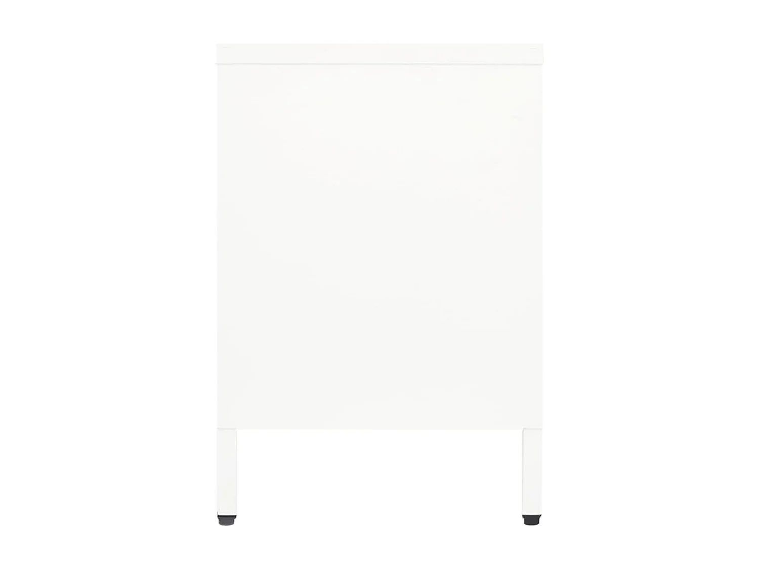 Bylor  Meuble TV Blanc 105x35x52 cm Acier et verre