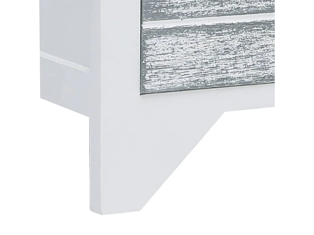 Brookeville  Mueble para TV madera de paulownia blanco y gris 108x30x40 cm