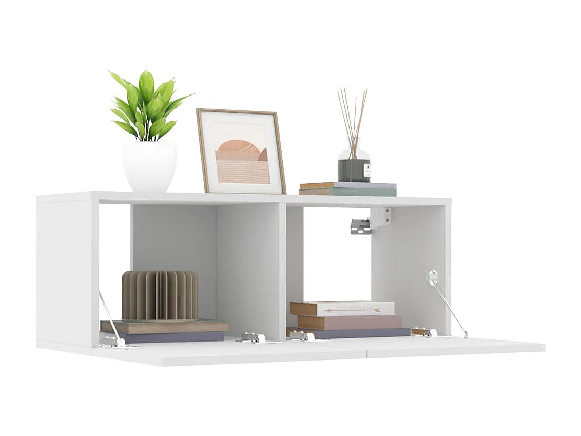 Ballinger  Meubles TV 2 pcs blanc 80x30x30 cm bois d'ingénierie