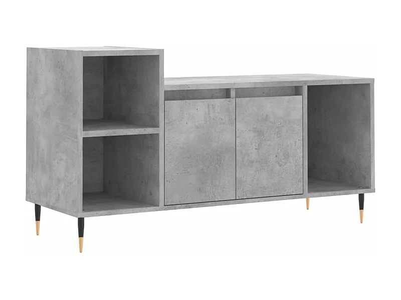 Nyrena  Meuble TV Gris béton 100x35x55 cm Bois d'ingénierie